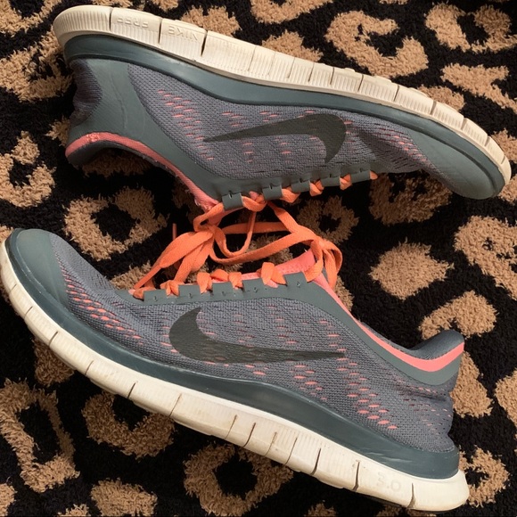 Nike grey and coral shoes Clearance